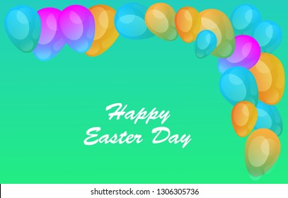 Easter eggs gradient colorful. Vector. Holiday background. Set of Isolated realistic eggs. - Vector