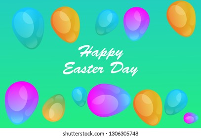 Easter eggs gradient colorful. Vector. Holiday background. Set of Isolated realistic eggs. - Vector