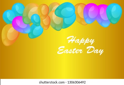 Easter eggs gradient colorful. Vector. Holiday background. Set of Isolated realistic eggs. - Vector