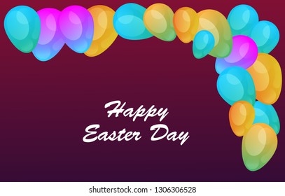 Easter eggs gradient colorful. Vector. Holiday background. Set of Isolated realistic eggs. - Vector