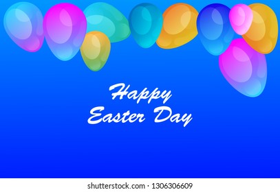 Easter eggs gradient colorful. Vector. Holiday background. Set of Isolated realistic eggs. - Vector