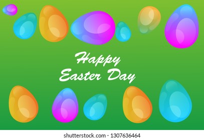 Easter eggs gradient colorful. Vector. Holiday background. Set of Isolated realistic eggs. - Vector
