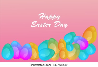 Easter eggs gradient colorful. Vector. Holiday background. Set of Isolated realistic eggs. - Vector