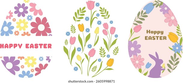 Easter eggs with graphic design. vector illustration for the Happy Easter holiday. Spring background for decoration.