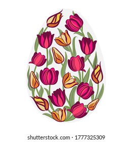 Easter eggs. Graphic drawing. Vector. Easter flowers, decoration. A traditional holiday all over the world. Happy easter. Christ is risen. Truly resurrected. Holy holiday