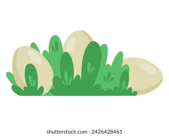 Easter Eggs Grass Background Illustration