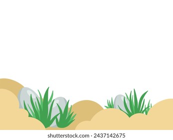 Easter Eggs Grass Background Illustration