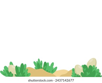 Easter Eggs Grass Background Illustration
