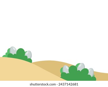 Easter Eggs Grass Background Illustration