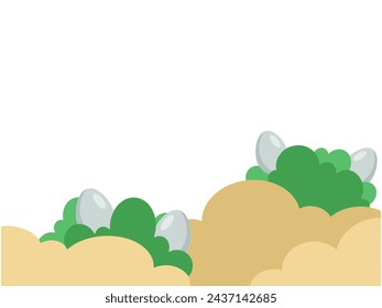 Easter Eggs Grass Background Illustration