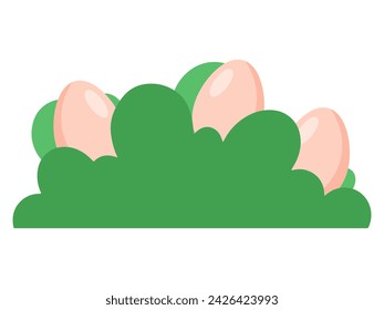 Easter Eggs in Grass Illustration