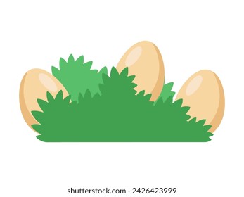 Easter Eggs in Grass Illustration
