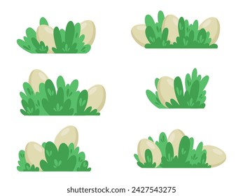 Easter Eggs in Grass Illustration