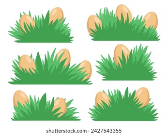 Easter Eggs in Grass Illustration