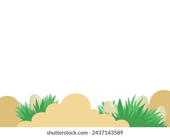 Easter Eggs in Grass Illustration