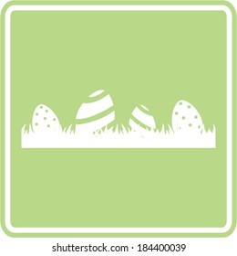 Easter eggs in grass sign