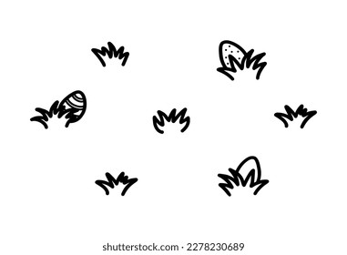 Easter eggs in grass vector illustration. 