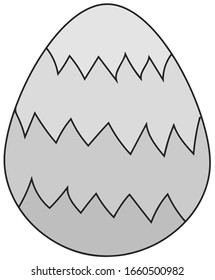 Easter eggs in gray tones. Design with spikes. Vector, drawing in EPS 8 format