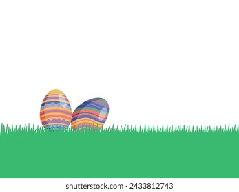 Easter Eggs in Green Grass