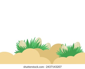 Huevos de Pascua Ilustración de hierba verde