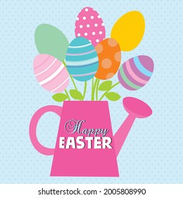 Easter eggs for easter greeting card