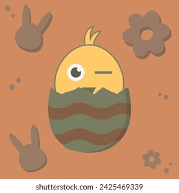 Easter eggs. Easter. Easter greetings. Vector illustration. Set. Silhouettes. Rabbit. Chicken. Multicolored. Holidays Decorations. Postcard