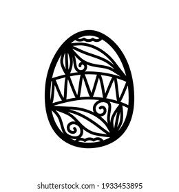 Easter eggs Hand drawn decorative elements in vector for coloring book. Black and white