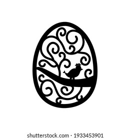 Easter eggs Hand drawn decorative elements in vector for coloring book. Black and white