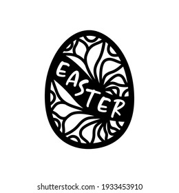 Huevos de Pascua Dibujar elementos decorativos en vectores para libro de colorantes. Negro y blanco