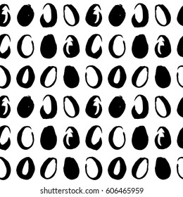 Easter Eggs Handdrawn Seamless Pattern. Vector Illustration of Easter Holiday Tileable Background.