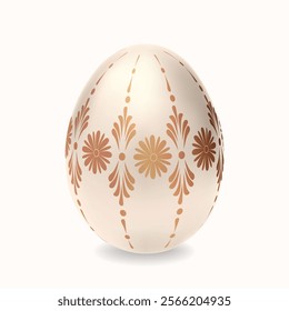 Easter eggs. Happy Easter golden egg. Easter egg hunt. Realistic eggs. Realistic 3d symbol paschal. Realistic white egg. Easter holiday symbol. 3d vector egg. Easterly decorations. Elegant white eggs