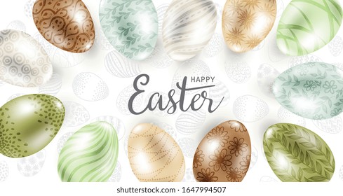 Easter eggs. Happy Easter. Hand drawn illustration.