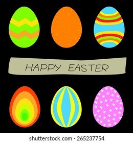 easter eggs, happy easter on white background