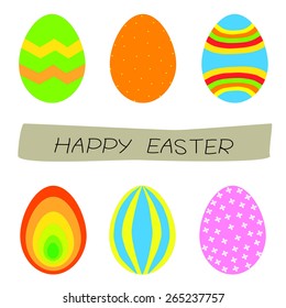 easter eggs, happy easter on white background