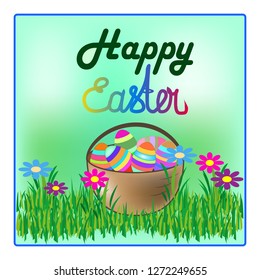 Easter eggs. Holiday background. Modern stylish abstract background for greeting . Symbol love, life, spring. Colorful template for prints, banner, card, label. Design element. Vector illustration