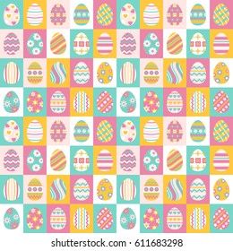 Easter eggs for Easter holidays design. Happy Easter day vector clip art for your design project. Vector icons flat style.