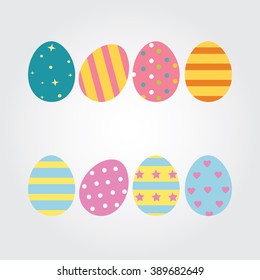 Easter eggs for Easter holidays design on white background.