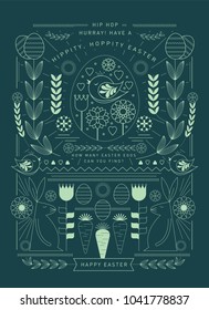 easter eggs/ easter holidays greetings template vector/illustration