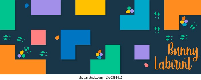 Easter eggs hunt in bunny maze.