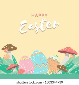 Easter eggs hunt festival background vector