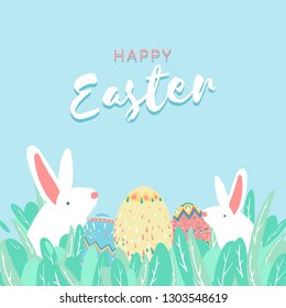 Easter eggs hunt festival background vector