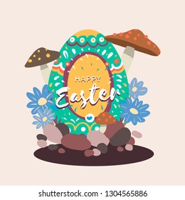 Easter eggs hunt festival vector