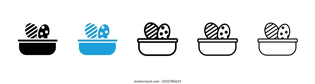 Easter eggs icon in black and blue colors