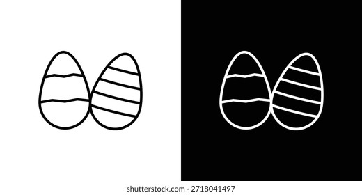 Easter eggs icon. Black illustration isolated for graphic and web design.