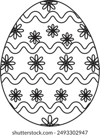 Icono de huevos de Pascua en estilo de diseño dibujado a mano. Ilustración vectorial plana aislada sobre fondo blanco
