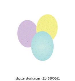 Ostereier - Ikone. Vektorkunst von 3 gemalten und geklatschten Eiern. Symbol für die Osterfeier im April