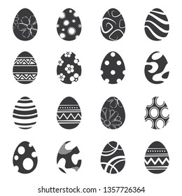 Easter eggs icon isolated background. Set of modern new design with different patterns.