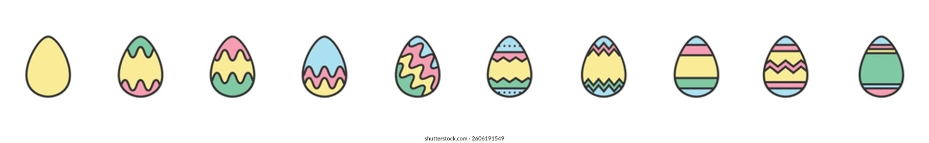 easter eggs icon light color, egg, decoration, celebration, chicken egg,Symbol Perfect Design Simple Set For Using In Web Site Logo App UI Infographics Report, Vector Illustration
