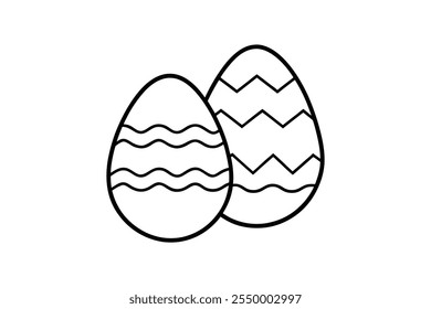 Icono de huevos de Pascua línea arte Ilustración vectorial huevos diseño de contorno
