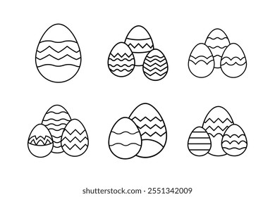 easter eggs icon line art vector illustration egg outline design